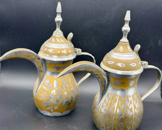 (2) Vintage Middle Eastern Dallah Coffee Pots

