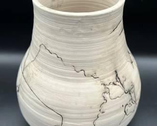 White & Black Raku Vase
