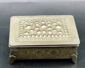 Signed Ornate Metal Trinket Box
