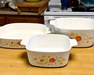 (3) Corningware Wildflower Dishes

