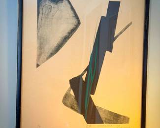 Framed Abstract Lithograph by Toko Shinoda (Signed & Numbered 1/35)

