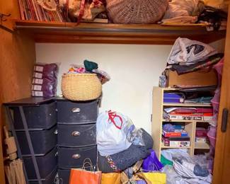 Crafter’s Closet – Large Yarn Collection, Pattern Books, Tools & Storage (Entire Closet Lot)
