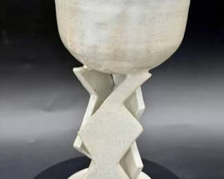 Studio Pottery Chalice / Footed Vessel – Signed “IP 94”
