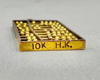 10K Gold Math Abacus Pendant
