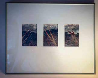 Patricia Bettis Littlefield Handmade Paper Art Triptych – Signed
