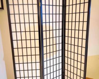 3-Panel Shoji-Style Room Divider Screen
