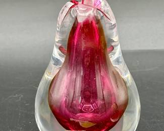 Stickered & Signed Kosta Boda Pear Perfume Bottle
