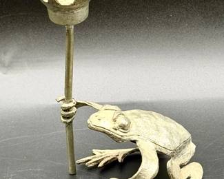W. Gerard Signed Pewter Frog Figurine
