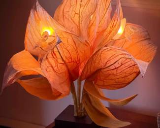 Paper Flower Table Lamp – Approx. 24” Tall
