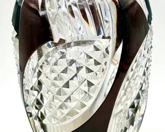 Signed Val Saint Lambert Heavy Crystal Vase
