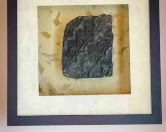 Framed Carved Wood Printing Block Art – Shadowbox Presentation – 16" x 16"
