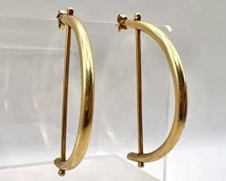 14K Gold Modern Hoop Earrings
