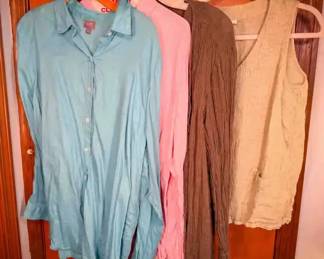 (4) Linen Women's Shirts — J. Jill XL & L
