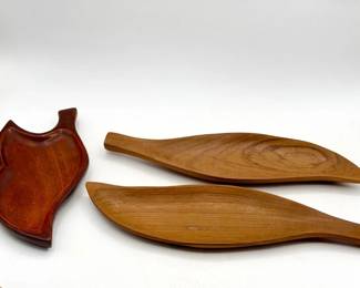 (3) Genuine Wood Serving Dishes Feat. Genuine Teak
