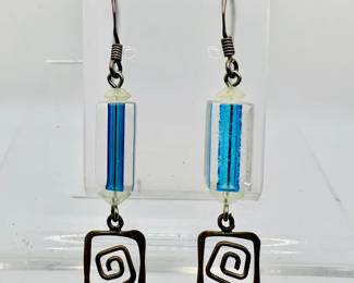 Sterling Silver & Glass Earrings
