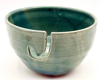 Signed Handmade Ceramic Yarn Bowl
