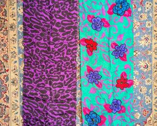 (2) Liz Claiborne Vintage Scarves – Floral & Animal Print

