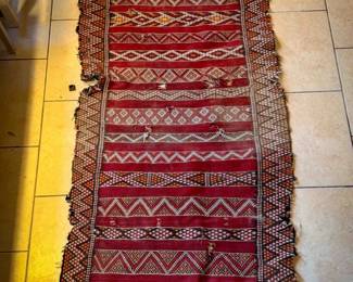 Vintage Handwoven Kilim-Style Rug (Approx. 72” x 32”) – As Found
