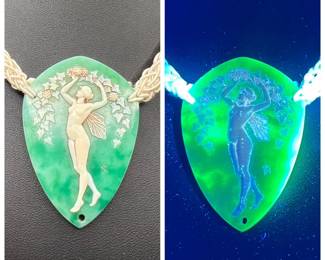 Grecian Jewelry Pendant — Glows Green in Ultraviolet Light
