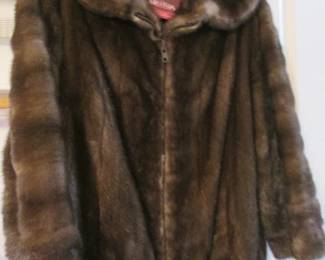Vintage Brown Mink Jacket, Full Zipper Closure, "Ben Kahn"