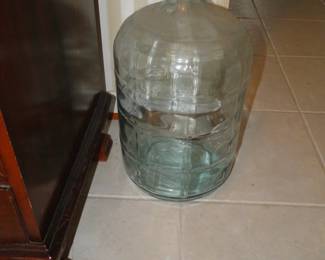Vintage glass bottle, of the five gallon size