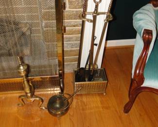 Brass fireplace pieces