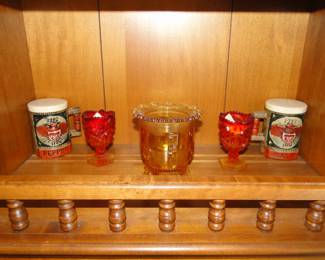 Salt and Pepper shakers to the left of you and the right of you and a nice collection of smaller items in between