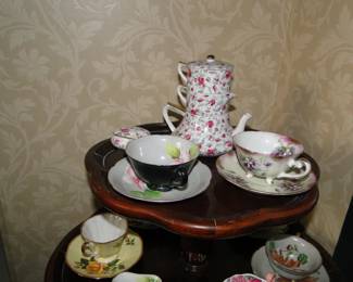 We like to call this one, "Teacups on Two Tiered table"