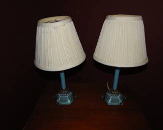 Pair of blue glass lights