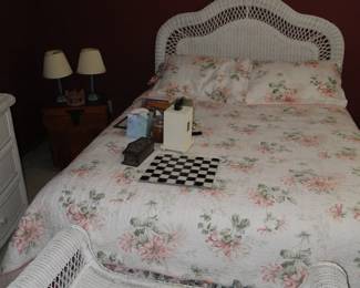 We have the complete white wicker set