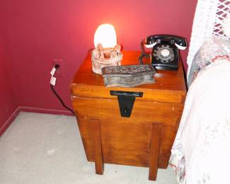 Wood chest side table