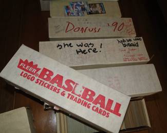 Fleer baseball and logo stickers, and trading cards, and look there She was here!