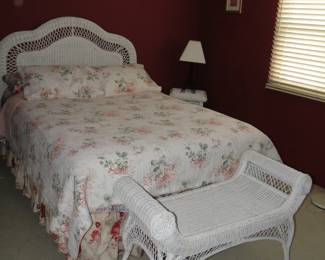 And we move on to this most outstanding in wonderful condition white wicker bedroom set.