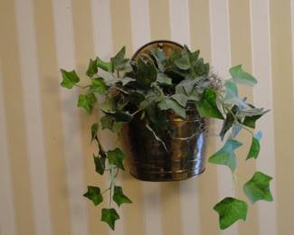 Brass pot with faux ivy. We are calling this one: "Ivy, in Brass Pot"