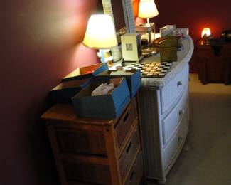 And a nice wicker set in the dresser and mirror style
