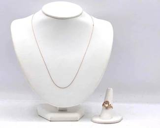 400 10k Gold Ring Chain, 3.6g