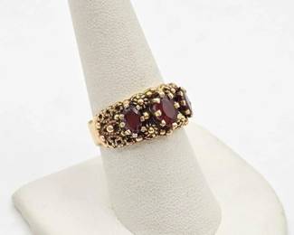 414  14k Gold Ring With Semi Precious Stones, 7.3g 