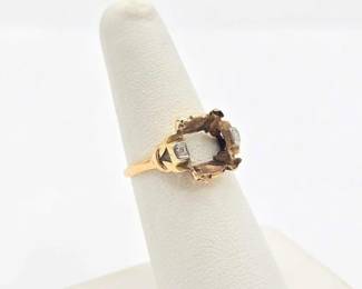414 10k Gold and Diamond Ring, 2.4g
