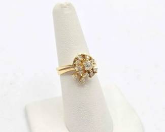 268 14k Gold and Diamond Ring, 5.3g
