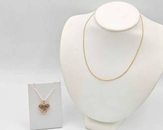 563 14k Gold Filled Locket and 12k Gold Filled Chain