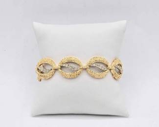 204 14k Gold Diamond Bracelet, 32.4g