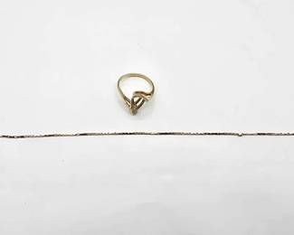 282 14k Gold Ring Setting Broken Bracelet, 4.1g