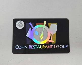 760  $50 Cohn Restaurant Group Gift Card 
