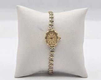 222 14k Gold and Diamond Elgin Watch, 12.8g