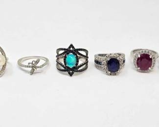 514  Sterling Silver and SemiPrecious Stone Rings, 32.1g 