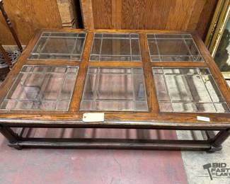 1564  Wood and Glass Coffee Table 