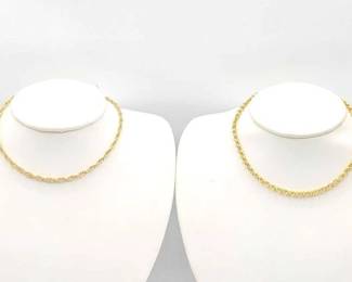 555 2 10k Gold Filled Chains, 18.9g