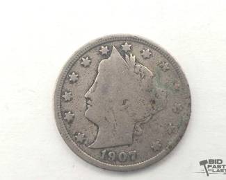 690 1907 Liberty Head V Nickel