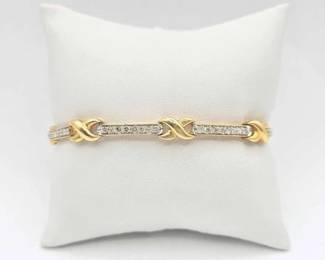 218 14k Gold Diamond Bracelet, 13.9g