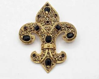 398  18k Gold  SemiPrecious Stone Pin. 18.6g 